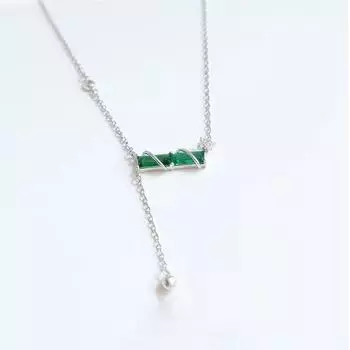 Серебряный S925 доступный роскошный модный бамбуковый кисточка ключичное ожерелье женский дизайн универсальный кулон Lvzuan 925