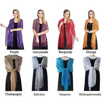 Серебряный шелковый золотой и платочный шаль, вечерний женский модный шарф, танцевальная шаль на плоской подошве 50*200cm красный