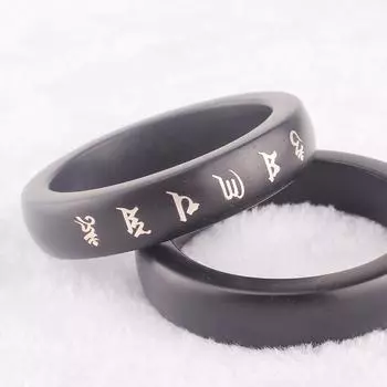 Серебряный шестизначный браслет с мантрой из черного дерева, инкрустированный фиолетовым сандалом, квадратный браслет, ювелирные изделия