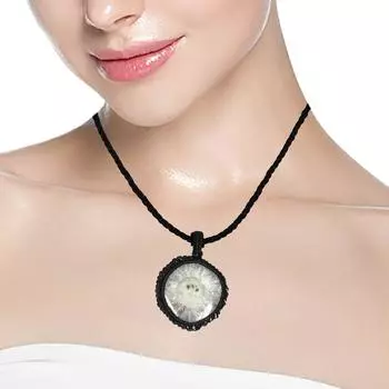 Серебряный солнечный друзовый драгоценный камень в подарок другу, ювелирное изделие в технике макраме