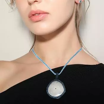 Серебряный солнечный друзовый драгоценный камень в подарок другу, ювелирное изделие в технике макраме