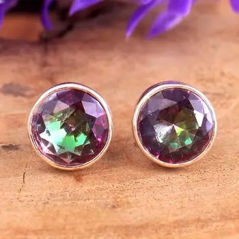 Серебряный стержень с мистическим топазом, Серебряные украшения с подвесками, Женские украшения, Серебряный стержень, Серьги ручной работы морская волна