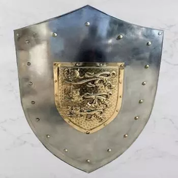 Серебряный Толедо, металлический щит ручной работы с гравировкой, настоящий средневековый щит, полностью функциональный щит воина-тамплиера, лучшая копия продукта
