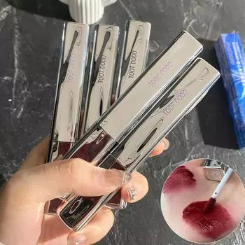 Серебряный тюбик Зеркальный блеск для губ Холодный красный Увлажняющий нюдовый блеск для губ Жидкие помады Стойкий макияж Косметика