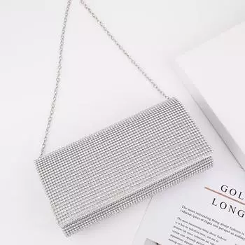 Серебряный ужин для знаменитостей, женская сумка-сумка для банкета через плечо для мобильного телефона и косметики 20*10*5.5