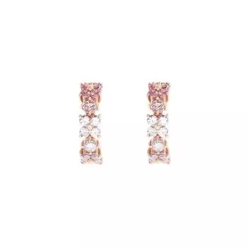 СЕРЕБРЯНЫЕ Серьги-пусеты с цветочным мотивом, градиентные 000924206030030400 Розовое золото БЕСПЛАТНО [Samantha Tiara] (розовый)