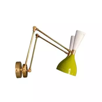 Середина века 1950-х годов, латунная настенная регулируемая пара ламп бра, итальянская Stilnovo Light