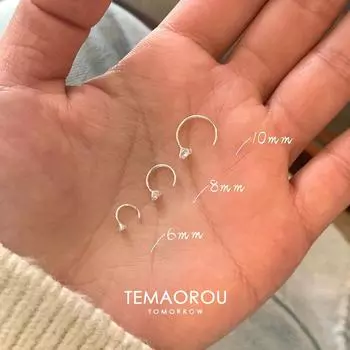 Series Mini Ear Hook Single Diamond S999 Full Body Sterling Silver Ear Studs Women Ear Piercing Earrings Do Not Need to Pick Earrings When Sleeping S999 foot silver 6mm pair