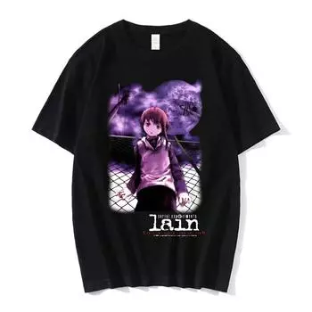 Серийные эксперименты Lain футболка оверсайз хлопковая футболка унисекс Glitch Iwakura Unisexga Weeb Girl Sci Fi аниме футболка с короткими рукавами L