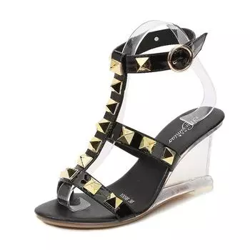 Серия 1098, каблук 6/8 см, 2022, туфли на каблуке с заклепками, прозрачные туфли на каблуке для ночного клуба, обувь для девочек, стеклянный каблук, прозрачный ивовый гвоздь, LFD 34 белый