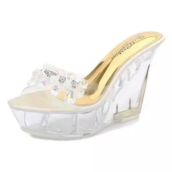 Серия 1101, женская обувь на каблуке 10,5 см, платформе 4 см, для ночного клуба, со стразами, для подиума, для танцев на шесте, туфли с кристаллами на подошве, LFD 34 бежевый