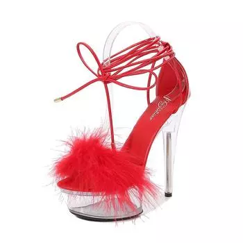 Серия 190, очень высокие каблуки 15 см и платформа 5 см, пикантные женские летние сандалии на шпильке, LFD 34 белый