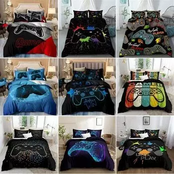 Серия 3D игровых автоматов, комплект постельного белья, игровая ручка, пододеяльник и наволочка, 2/3 шт. DE135 * 200, полноразмерное украшение для комнаты для мальчиков Baby 100x135cm
