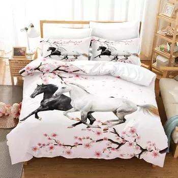 Серия Animal Tiger Lion из трех частей 3D цифровое постельное белье из трех частей для спальни quilt cover 90 * 190 pillowcase 50 * 75 * 1