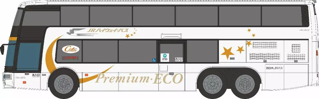 Серия автобусов Popondetta Aero King West Japan JR Bus Premium Eco Dream 8304 Диорамный продукт 1/150 №