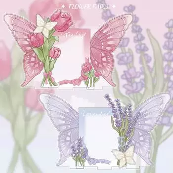 Серия бабочек и цветов, акриловая звезда, фото Polaroid, настольные вращающиеся украшения