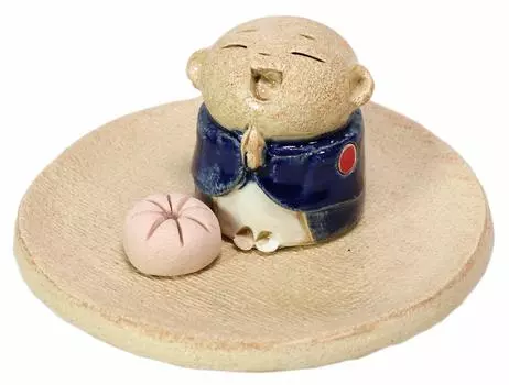 Серия благовоний Jizo Cancer Burner Blue Jizo Cancer Plate Size HANDEMA Present Gift Japanese Tableware Cute Interior 1.3 [R8.5xH5cm]