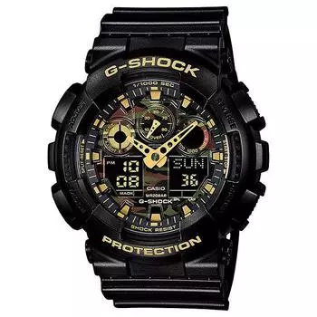 Серия CASIO G SHOCK GA 100CF 1A9JF с камуфляжным циферблатом