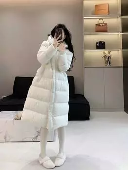 Серия Cloud Puff, новый национальный стандарт 2024 года, зимняя новинка 90, белая куртка-пуховик для леди, сладкая ветровка S90-62.5 kg розовый