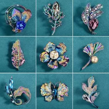 Серия цветного покрытия Design Sense Популярная брошь для свитера и костюма Женский шелковый шарф Пряжка Булавка Color Sense Корсаж