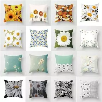 Серия цветов ромашки, диван, креативная наволочка, подушка, домашний декор, вечеринка 40x40cm