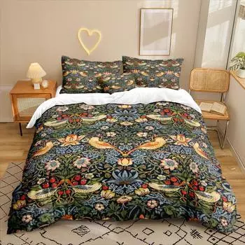 Серия Цветы Комплект постельного белья из трех предметов с 3D цифровой печатью Простыня Пододеяльник 90 * 200 two-piece set