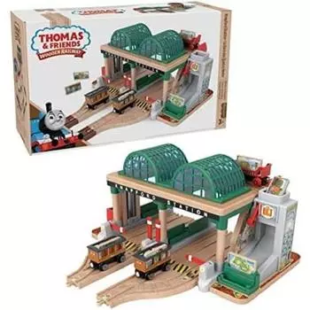 Серия деревянных рельсов «Паровозик Томас» (Томас) Станция Кнепфорд Энни и Кларабель [от 3 лет] HBJ82