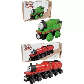 Серия деревянных рельсов «Паровозик Томас» (Томас) Перси и Джеймс Подлинный оригинал из Японии