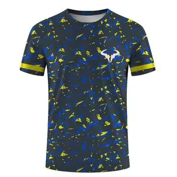 Серия для бадминтона и тенниса, мужская и женская футболка с 3D-принтом для экстремальных видов спорта на открытом воздухе, с короткими рукавами и круглым вырезом, модные топы S