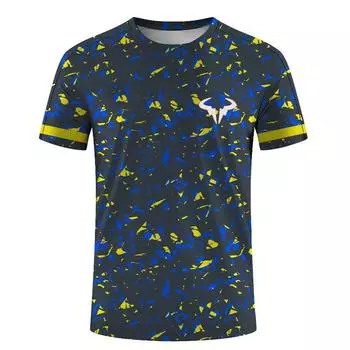 Серия для бадминтона и тенниса, мужская и женская футболка с 3D-принтом для экстремальных видов спорта на открытом воздухе, с короткими рукавами и круглым вырезом, модные топы S