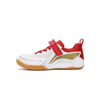 Серия для настольного тенниса Li Ning Спортивная удобная тренировочная обувь Детские кроссовки Белый Пламенно-красный Ярко-золотой APPV019-4 30
