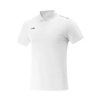Серия для настольного тенниса Li Ning Повседневная футболка-поло с коротким рукавом с универсальным спортивным принтом букв Унисекс Футболки-поло Белая APLV417-2 L