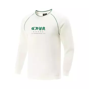 Серия для настольного тенниса Li Ning Футболка с круглым вырезом, дышащая, универсальная, с длинным рукавом, унисекс, топы, молочно-белый AWDV773-2 S