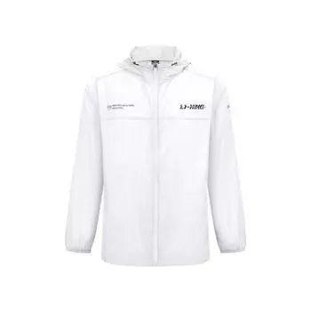 Серия для настольного тенниса Li Ning Спортивная мода Толстовка с капюшоном Принтованная Легкая Универсальная Удобная Дышащая Ветровка Унисекс Верхняя одежда Белая AFDVD17-2 S