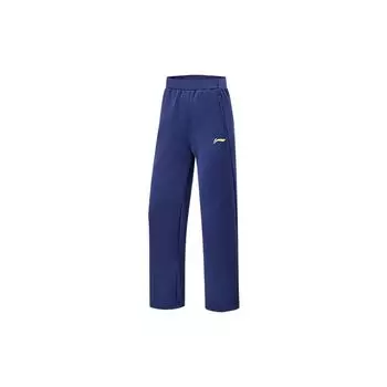 Серия для настольного тенниса Li Ning Однотонные Влагоотводящие Дышащие Удобные Трикотажные Спортивные Штаны Женские низ Светло-голубой AKLU266-2 L