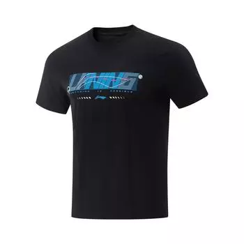 Серия для настольного тенниса Li Ning Футболка с круглым вырезом, быстросохнущая, дышащая, универсальная, с коротким рукавом, унисекс, черная AHSV613-1 S