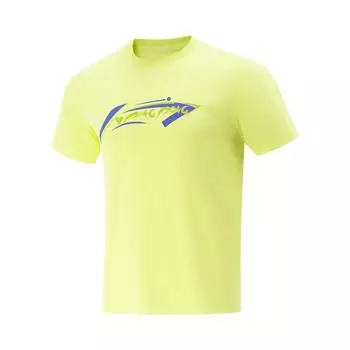 Серия для настольного тенниса Li Ning Буква Круглый вырез Дышащая Универсальная Повседневная Футболка с коротким рукавом Унисекс Топы Светло-лимонно-желтый AHSV611-3 S