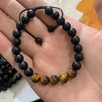 Серия «Досуг и мода» Цепочка на руку Обсидиан Тигровый глаз Камень Смешивание и сочетание Плетение Браслет Украшения Подарок