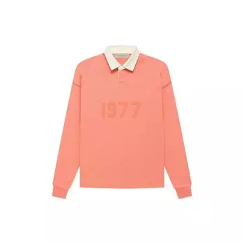 Серия Fear of God Essentials осень/зима 1977 Henley Rugby Футболка-поло унисекс с длинными рукавами Кораллово-красный FOG-FW22-076 M