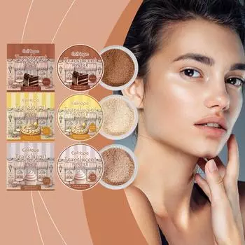 Серия фиксирующих пудр для выпечки с легким ароматом, прозрачная и контролирующая жирность, нелегко удалить фиксирующую пудру для макияжа Ivory white