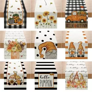 Серия флагов для стола Harvest, печатный флаг, льняное украшение для дома, скатерть, украшение для журнального столика 33cmx180cm ZQ13-1