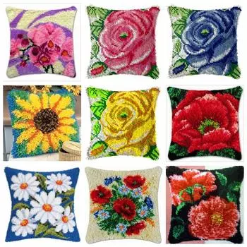 Серия Flower Plant Вышивка Подушка Крючок для вышивки крестиком Сегментный набор для вышивки Smyrna Package Ковер Крючок для вышивки ковриков
