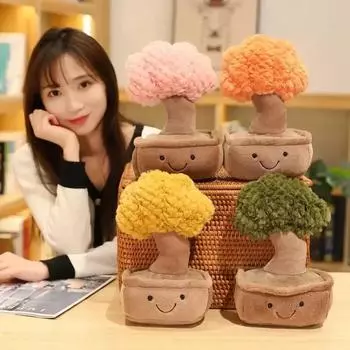 Серия Fun Pot Plush Lucky Bamboo Dragon Borad Tree Plants Мягкие плюшевые игрушки Мягкая декоративная кукла Денежное дерево Подушка в горшке