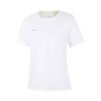 Серия групповых покупок Li Ning Однотонная дышащая универсальная футболка с коротким рукавом Женские топы Стандартный-Белый ATSV436-6 S