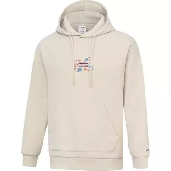 Серия групповых покупок Li Ning Удобный повседневный простой худи свободного кроя Унисекс толстовка Овсяно-серый AWDTF57-2 S