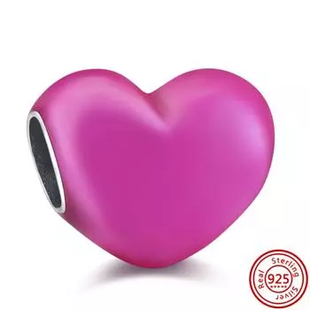 Серия из стерлингового серебра 925 пробы в форме сердца, желтые, синие, зеленые очаровательные бусины, подходят для оригинального браслета для женщин, ювелирные изделия своими руками, подарок