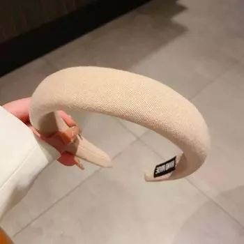 Серия кофейных цветов губчатая повязка на голову для женщин простой темперамент однотонная утолщенная резинка для волос Модные аксессуары для волос
