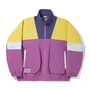 Серия коллаборации Li Ning X CHUMS Удобная Повседневная Простая Свободная Спортивная Куртка Мужская Куртка Каттелан-Фиолетовый Нарциссово-Желтый AFDV841-1 S