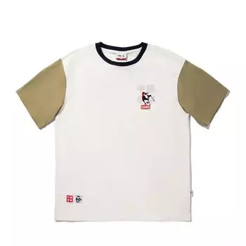 Серия коллаборации Li Ning X Chums Удобная Повседневная Простая Свободная Футболка с коротким рукавом Пуловер Мужская футболка Ванильно-ледяной-белый AHSV547-1 M