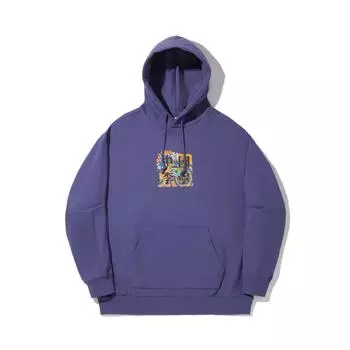 Серия кросс-граничного сотрудничества Li Ning Спортивный повседневный простой однотонный худи с принтом Мужские худи Сумеречно-синий AWDV691-3 XL